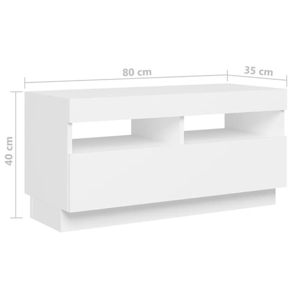 vidaXL TV-bänk med LED-belysning vit 180x35x40 cm
