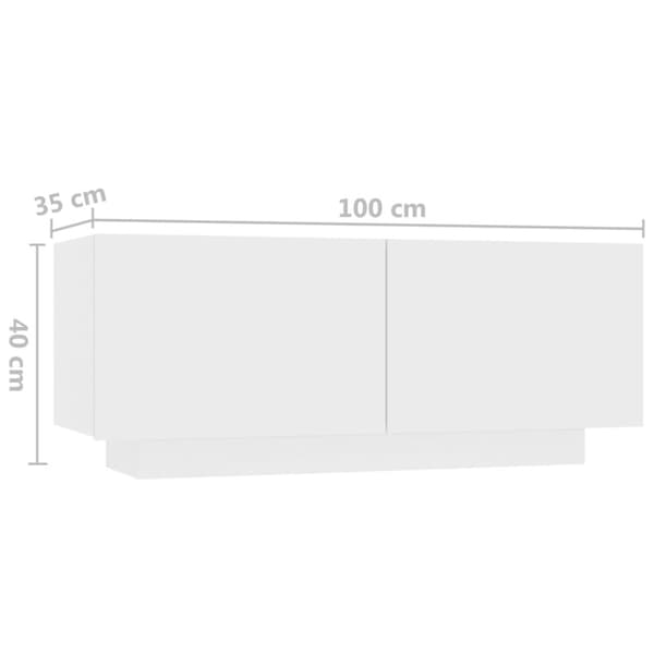 vidaXL TV-bänk med LED-belysning vit 180x35x40 cm