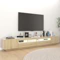 Miniatyrbilde 3 av 10: vidaXL TV-benk med LED-lys sonoma eik 260x35x40 cm