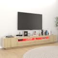 Miniatyrbilde 4 av 10: vidaXL TV-benk med LED-lys sonoma eik 260x35x40 cm