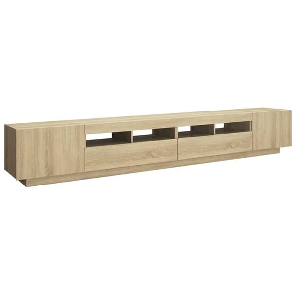 vidaXL TV-benk med LED-lys sonoma eik 260x35x40 cm