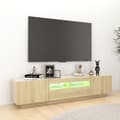 Miniatyrbilde 3 av 10: vidaXL TV-benk med LED-lys sonoma eik 180x35x40 cm