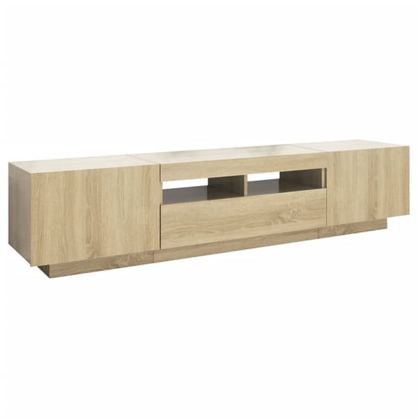 vidaXL TV-benk med LED-lys sonoma eik 180x35x40 cm