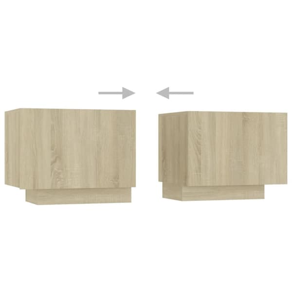 vidaXL TV-benk med LED-lys sonoma eik 180x35x40 cm