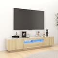 Miniatyrbilde 1 av 10: vidaXL TV-benk med LED-lys sonoma eik 180x35x40 cm