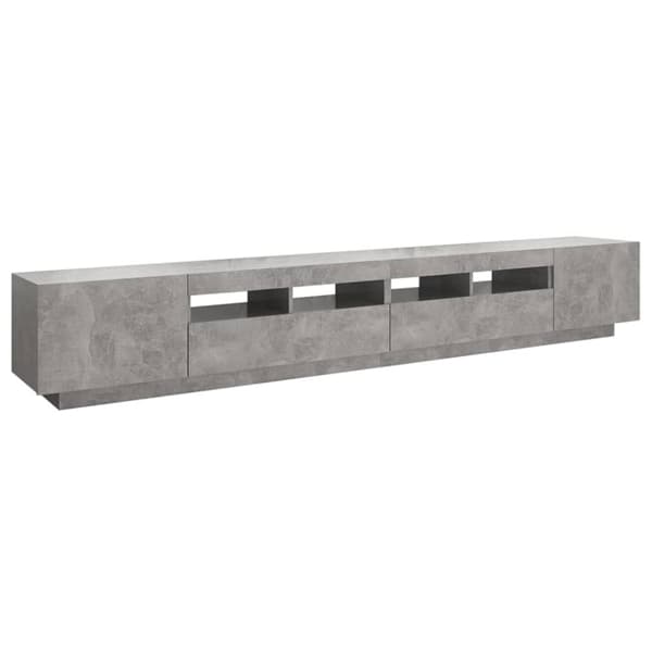 vidaXL tv-skab med LED-lys 260x35x40 cm betongrå