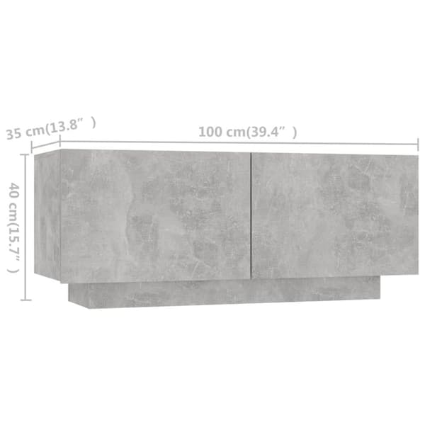 vidaXL tv-skab med LED-lys 260x35x40 cm betongrå