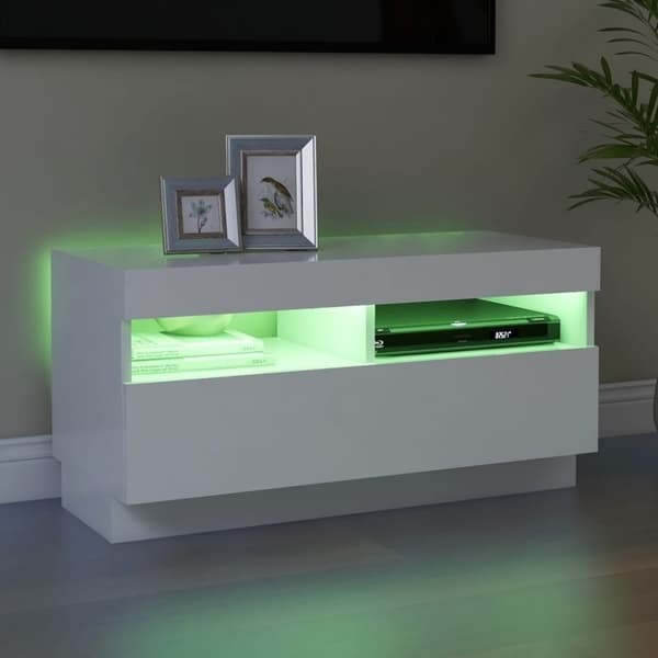 vidaXL tv-skab med LED-lys 80x35x40 cm hvid