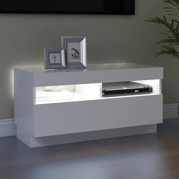 vidaXL tv-skab med LED-lys 80x35x40 cm hvid