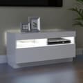Miniatyrbilde 5 av 11: vidaXL TV-benk med LED-lys hvit 80x35x40 cm