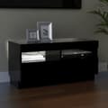 Miniatyrbillede 5 af 11: vidaXL tv-bord med LED-lys 80x35x40 cm sort