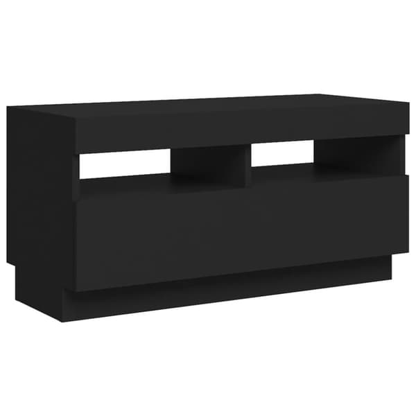 vidaXL tv-bord med LED-lys 80x35x40 cm sort