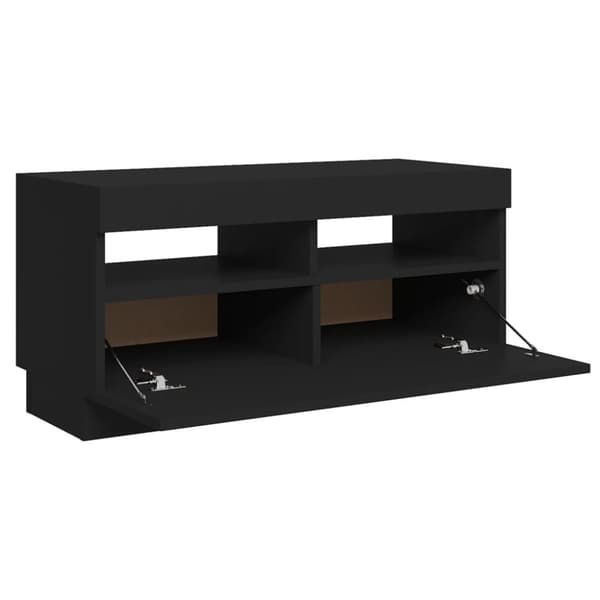 vidaXL tv-bord med LED-lys 80x35x40 cm sort