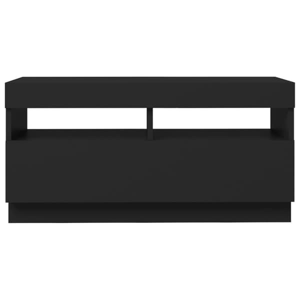 vidaXL tv-bord med LED-lys 80x35x40 cm sort