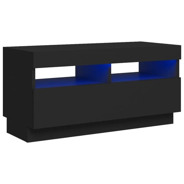 vidaXL tv-bord med LED-lys 80x35x40 cm sort