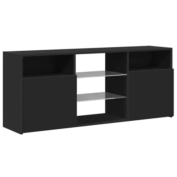 vidaXL TV-benk med LED-lys svart 120x30x50 cm