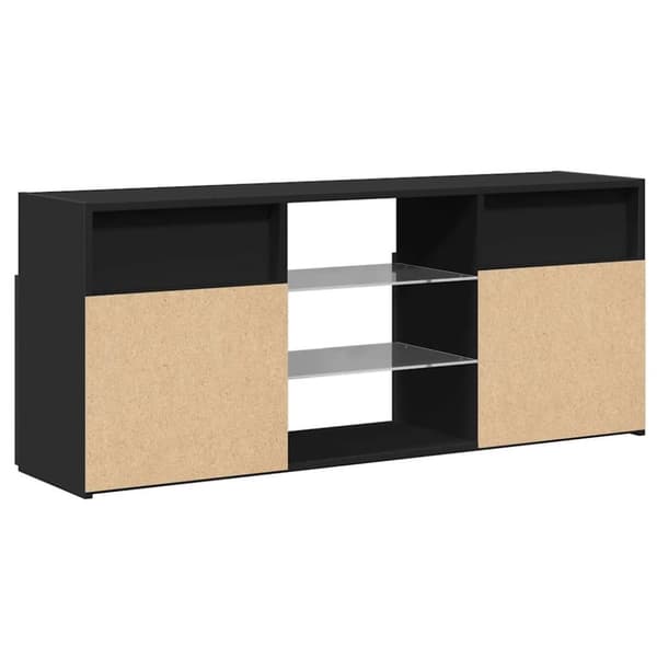 vidaXL TV-benk med LED-lys svart 120x30x50 cm