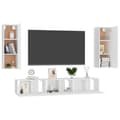 Miniatyrbilde 3 av 10: vidaXL TV-benksett 5 deler hvit sponplate