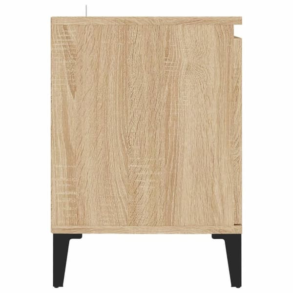 vidaXL TV-bänk med metallben sonoma-ek 103,5x35x50 cm