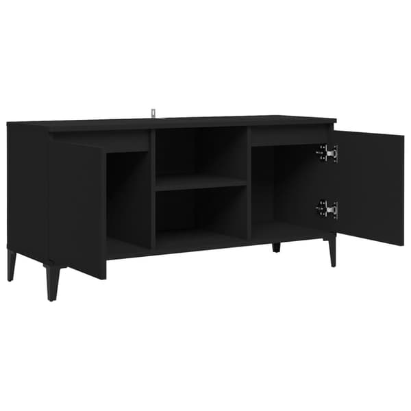 vidaXL TV-benk med metallben svart 103,5x35x50 cm