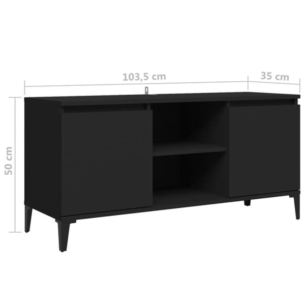vidaXL TV-benk med metallben svart 103,5x35x50 cm