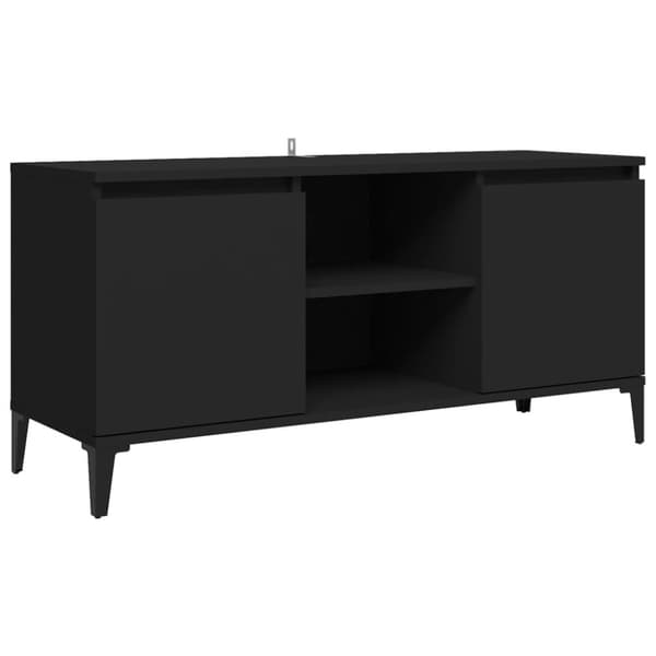 vidaXL TV-benk med metallben svart 103,5x35x50 cm