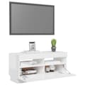 Pikkukuva 6 / 11: vidaXL TV-taso LED-valoilla korkeakiilto valkoinen 80x35x40 cm