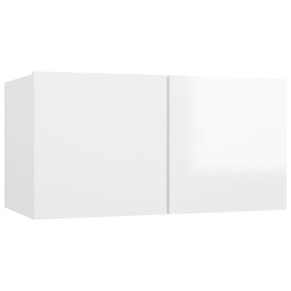 vidaXL Väggmonterade TV-skåp 2 st vit högglans 60x30x30 cm