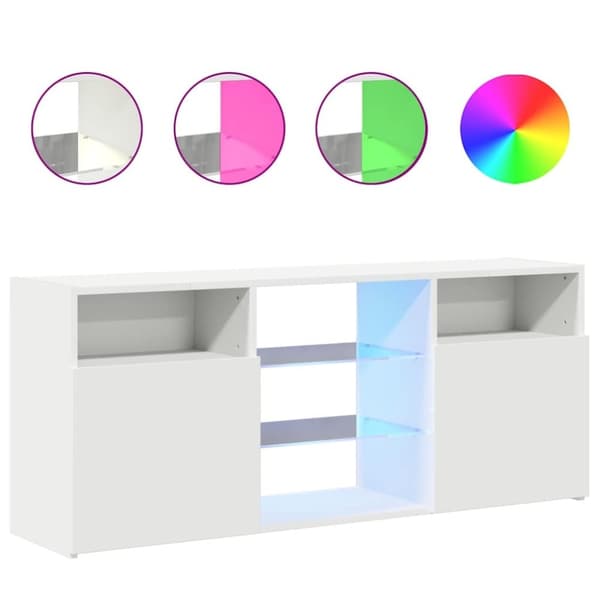 vidaXL tv-skab med LED-lys 120x30x50 cm hvid