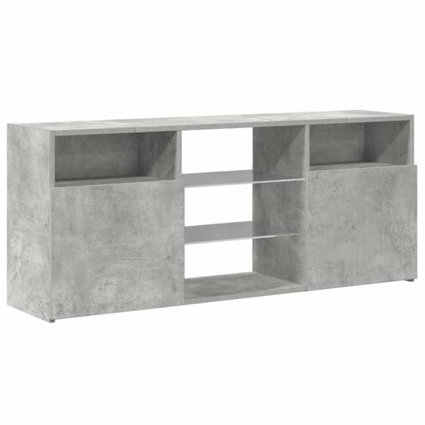 vidaXL TV-benk med LED-lys betonggrå 120x30x50 cm