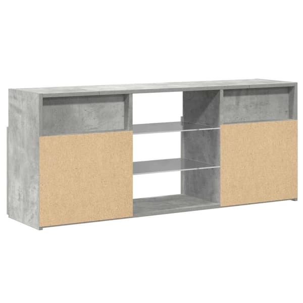 vidaXL TV-benk med LED-lys betonggrå 120x30x50 cm