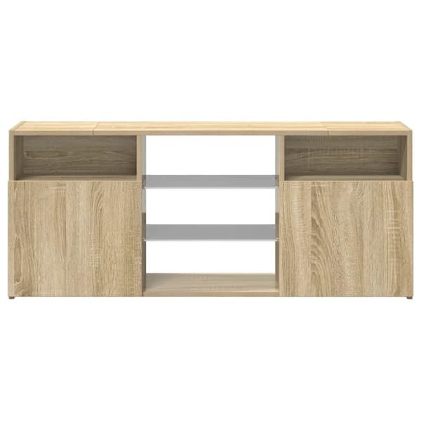 vidaXL TV-benk med LED-lys sonoma eik 120x30x50 cm