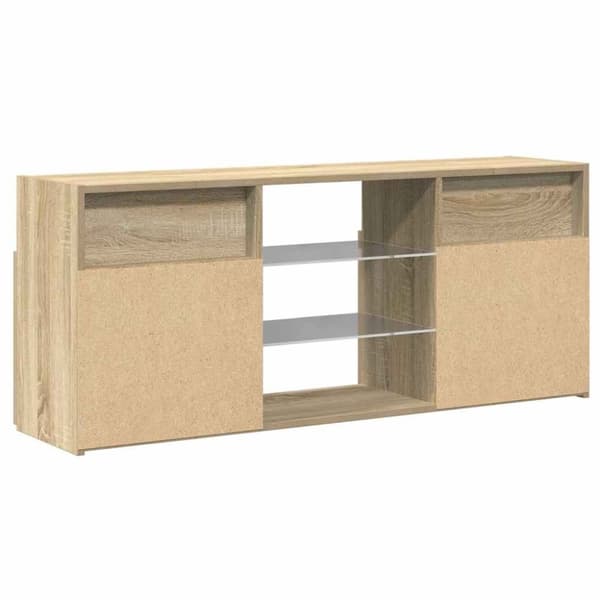 vidaXL TV-benk med LED-lys sonoma eik 120x30x50 cm