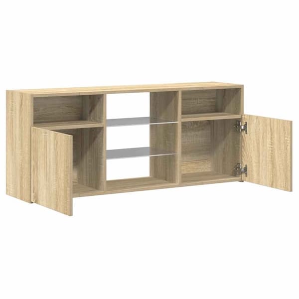 vidaXL TV-benk med LED-lys sonoma eik 120x30x50 cm