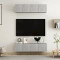 Miniatyrbilde 3 av 9: vidaXL TV-benker 4 stk betonggrå 60x30x30 cm konstruert tre