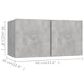 Miniatyrbilde 9 av 9: vidaXL TV-benker 4 stk betonggrå 60x30x30 cm konstruert tre