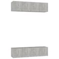 Miniatyrbilde 1 av 9: vidaXL TV-benker 4 stk betonggrå 60x30x30 cm konstruert tre