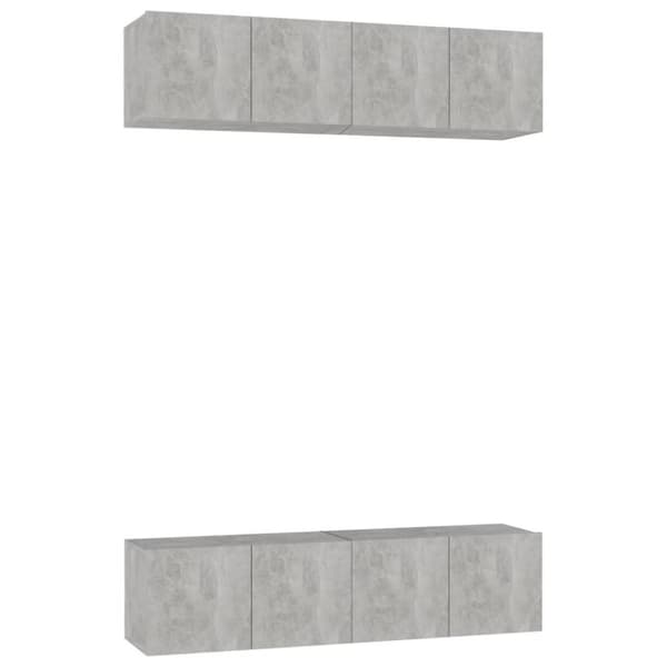 vidaXL TV-benker 4 stk betonggrå 60x30x30 cm konstruert tre