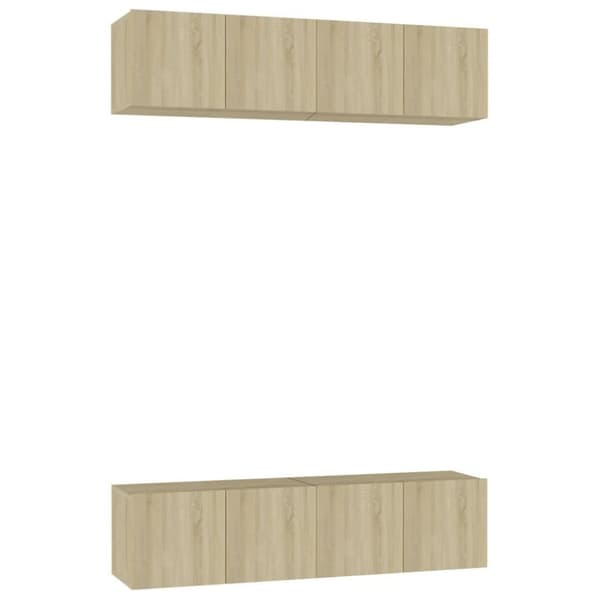 vidaXL tv-skabe 4 stk. 60x30x30 cm spånplade sonoma-eg