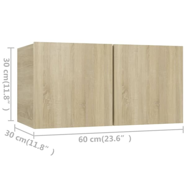 vidaXL TV-skåp 4 st sonoma-ek 60x30x30 cm konstruerat trä