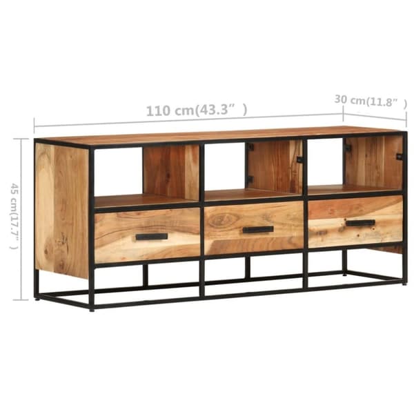 vidaXL Tv-bänk 110x30x45 cm massivt akaciaträ