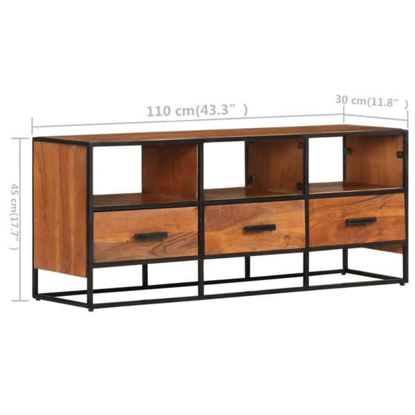 vidaXL Tv-bänk 110x30x45 cm massivt akaciaträ