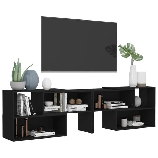 vidaXL TV-taso musta 149x30x52 cm tekninen puu