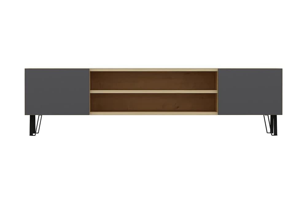 LOURDES Tv-bänk 160 cm Natur/Antracit