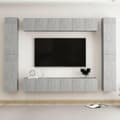 Miniatyrbilde 3 av 11: vidaXL TV-benksett 10 deler betonggrå sponplate