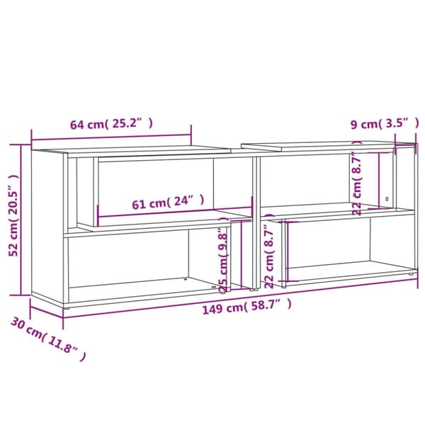 vidaXL Tv-bänk svart 149x30x52 cm konstruerat trä