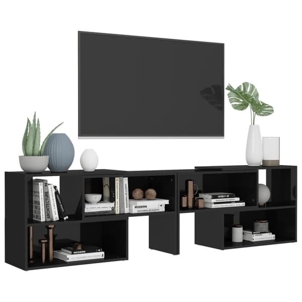 vidaXL TV-benk høyglans svart 149x30x52 cm konstruert tre