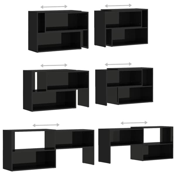 vidaXL TV-benk høyglans svart 149x30x52 cm konstruert tre