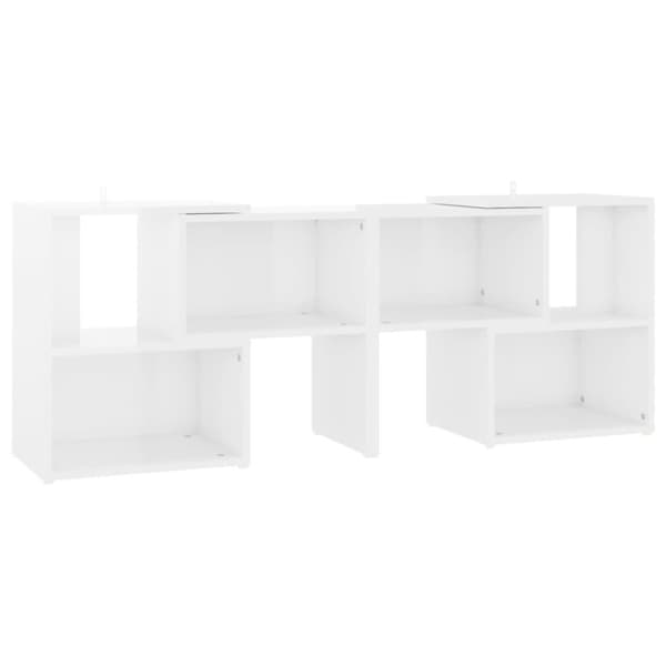 vidaXL tv-bord 104x30x52 cm konstrueret træ hvid højglans