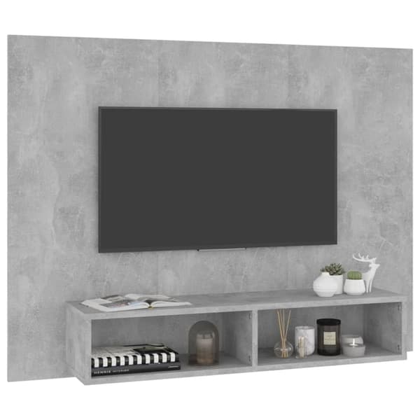 vidaXL Veggmontert TV-benk betonggrå 120x23,5x90 cm konstruert tre